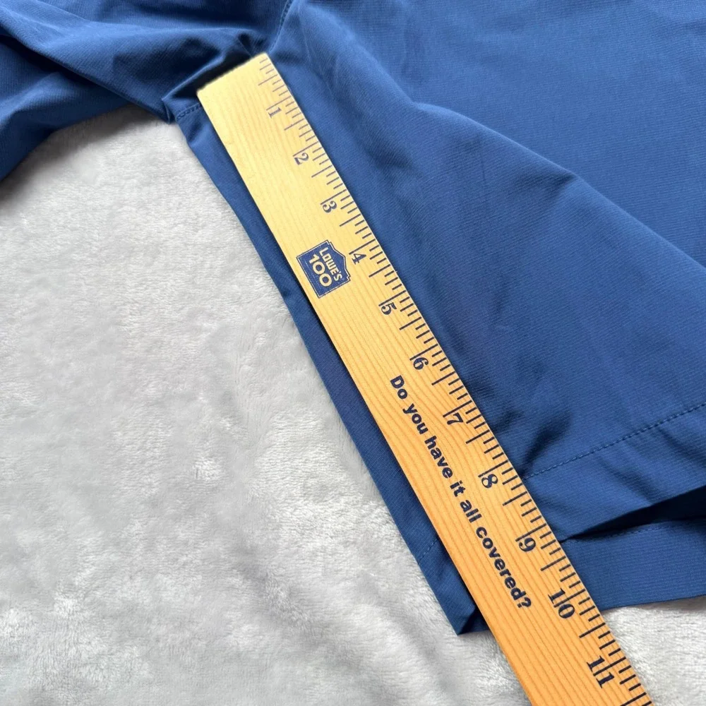 Banana Republic Mens Comfort Flat Front Shorts Blue Stretch Wicking Size 38